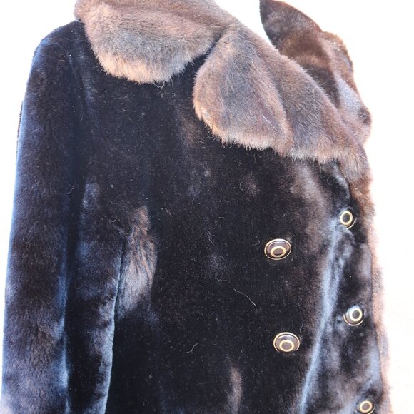 Vintage Borgazia Faux Fur Deep Pile Fabric by Borg Textiles Shearling Fur Coat B - Picture 9 of 15